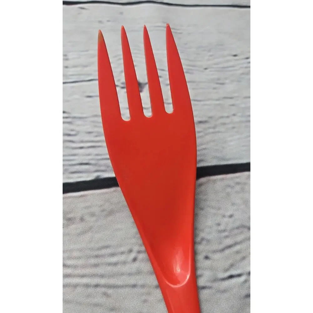 Vintage Mepal Melamine Rosti of Denmark for Hutzler Red Orange kitchen fork